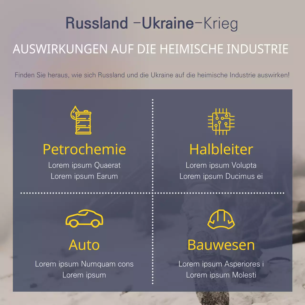 Kriegskommunikation in beige und marineblau