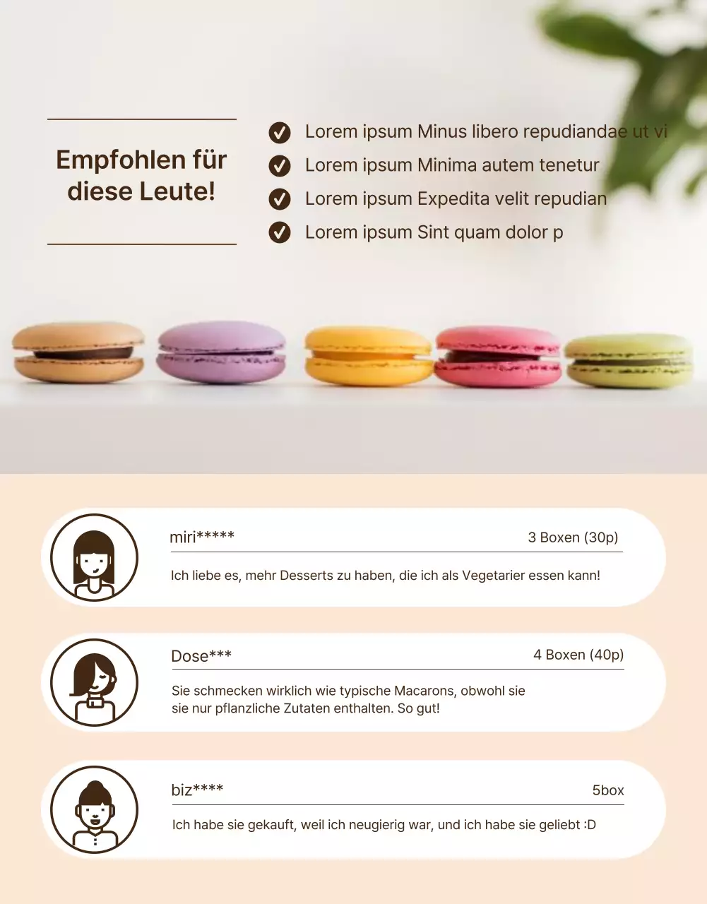 Einführung von Minze und rotem veganem Macaron-Funding