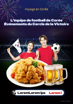 Équipe de football coréenne Jardin de la Victoire Événement Poulet Draft Beer Applaudir Coupe du monde Match international de football