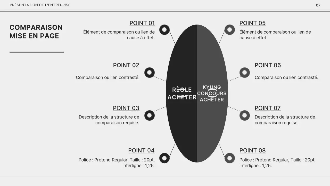 Monotone gris et noir pour une présentation d'entreprise simple