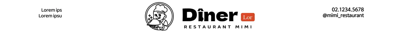 Logo d'un mignon personnage de chef cuisinier en blanc et noir Pour l'information et la promotion d'un restaurant.