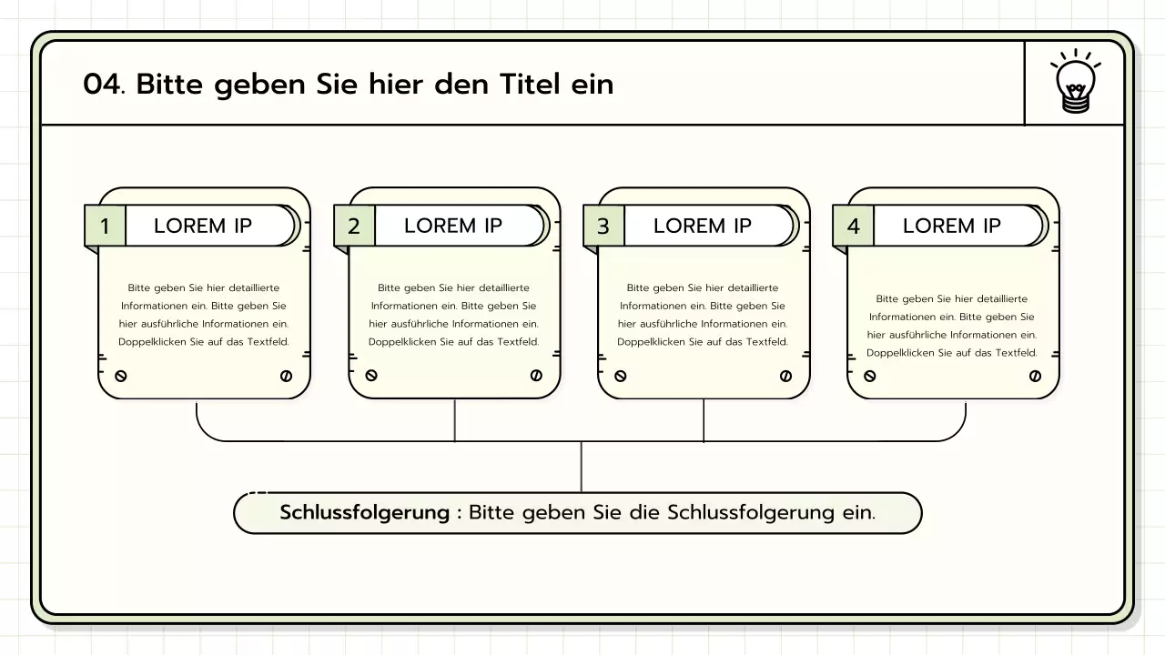 Ein Basis-Präsentationspaket in Gelb, Lindgrün und Blau