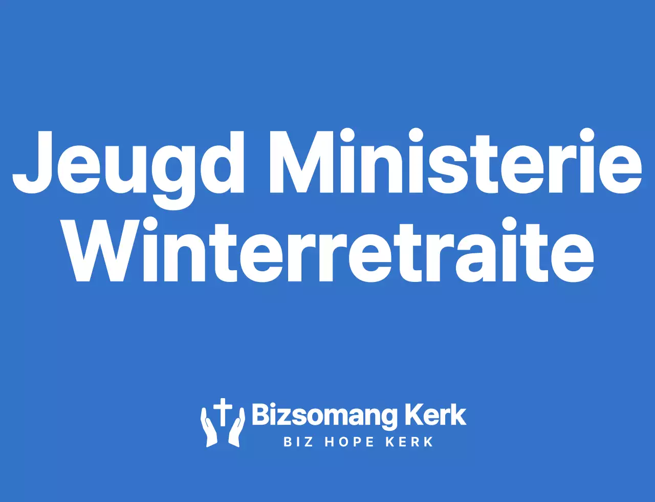 Eenvoudig, schoon logo stijl kerk winter retraite team t-shirt in blauw en wit