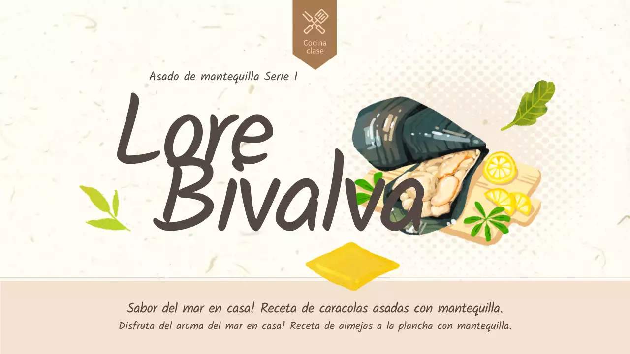 Navajas asadas con mantequilla de color beige