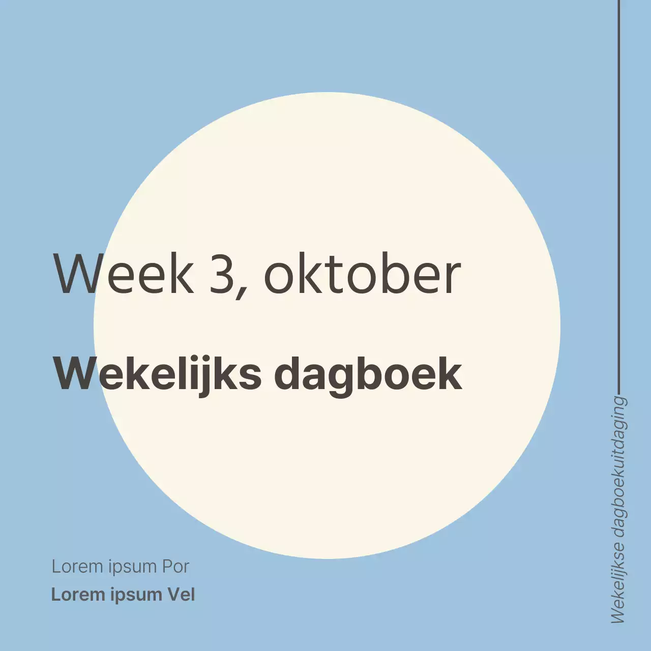 Eenvoudige wekelijkse agenda uitdaging cover in lichtblauw en ivoor