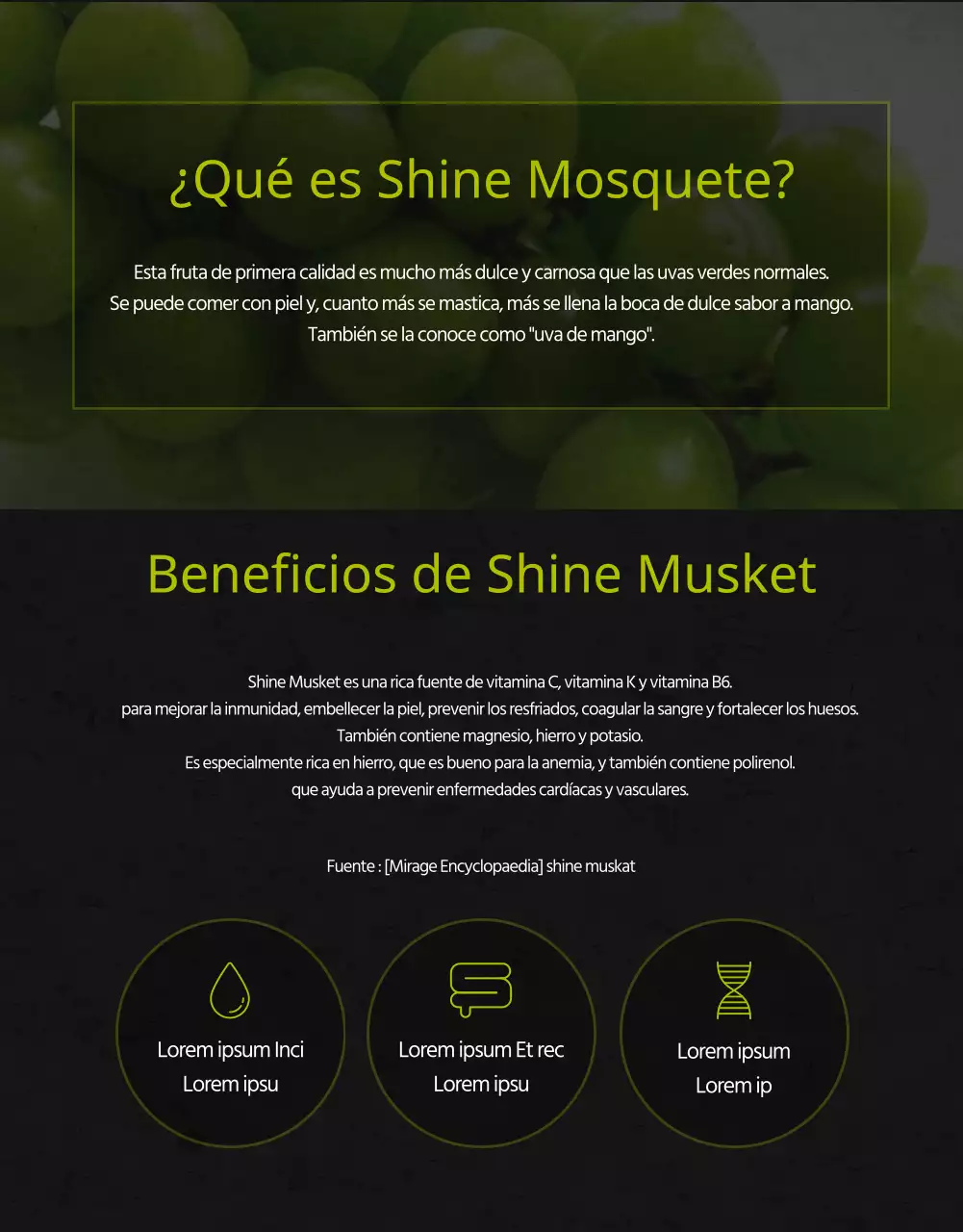 moscatel de alta calidad con alto contenido en azúcar y brillo en negro y verde para recaudar fondos promoción de ventas agricultores locales pequeña empresa alimentos locales