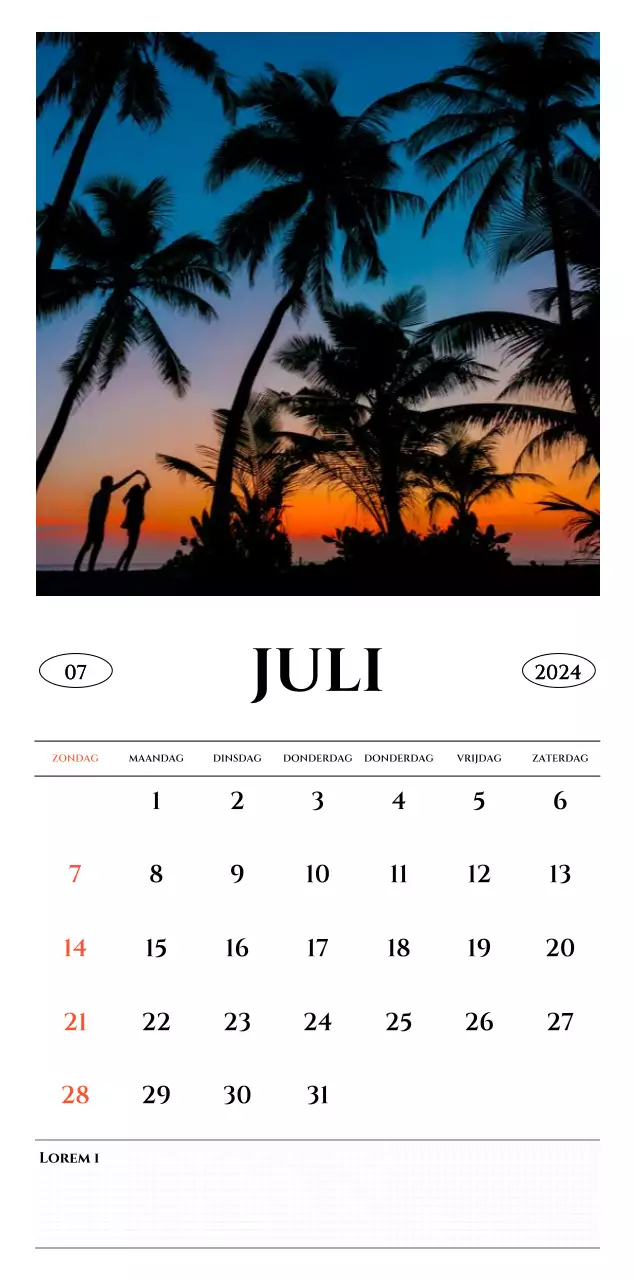 Eenvoudige stijl muurkalender met zwart-wit emotionele reisfotografie concept