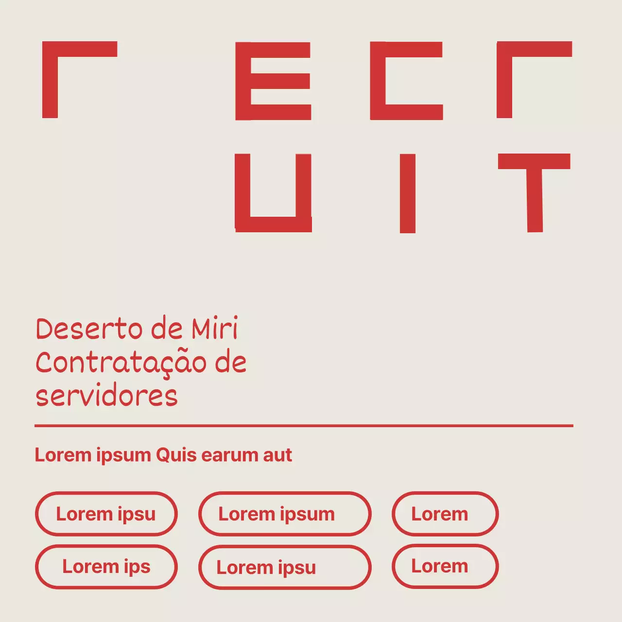 Recrutar pessoal de serviço simples em vermelho e bege