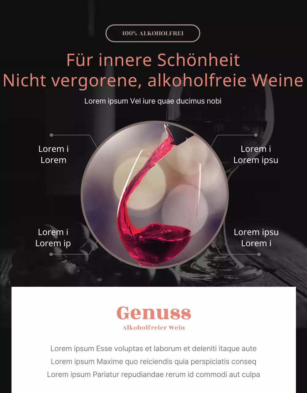 Blacktone's alkoholfreie Weinveranstaltung Details