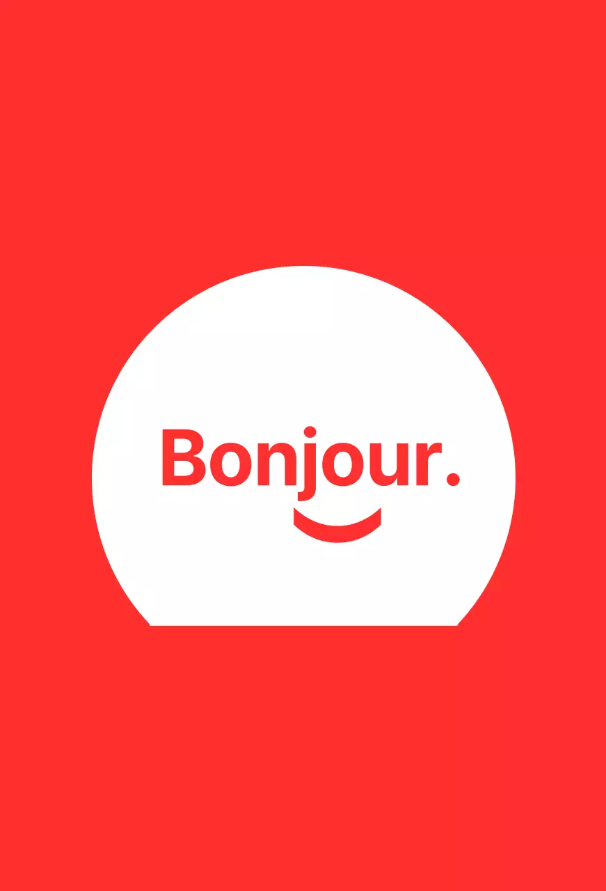 Hello smiley fond rouge baldt