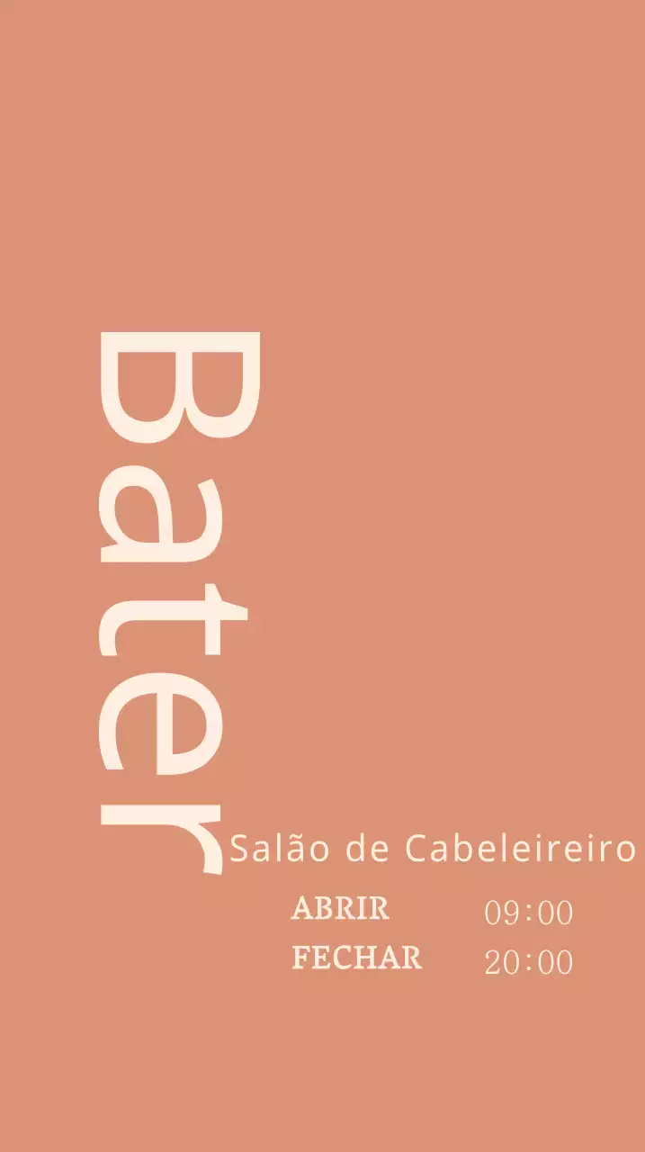 Sinal de salão de cabeleireiro com título em inglês sobre um fundo vermelho atenuado