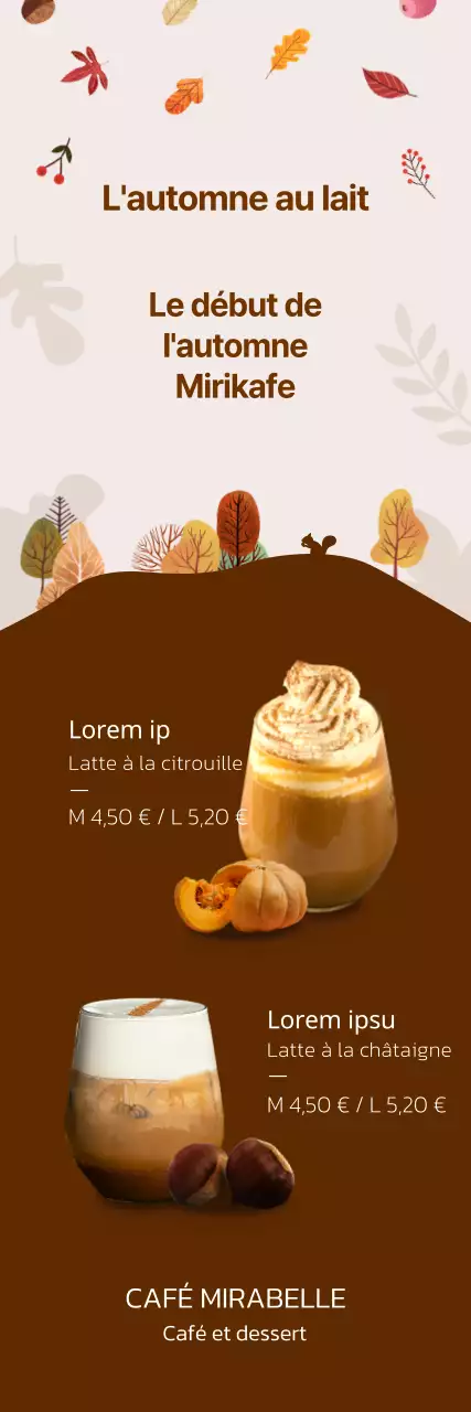 Guide du nouveau menu d'automne de ce joli café brun