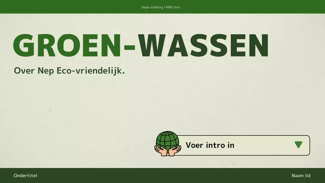 Een eenvoudige presentatie met groene kleuren