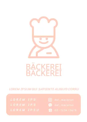 Rosa Chefkoch-Symbol Transparentes Plakat für Bäckerei mit Öffnungszeiten