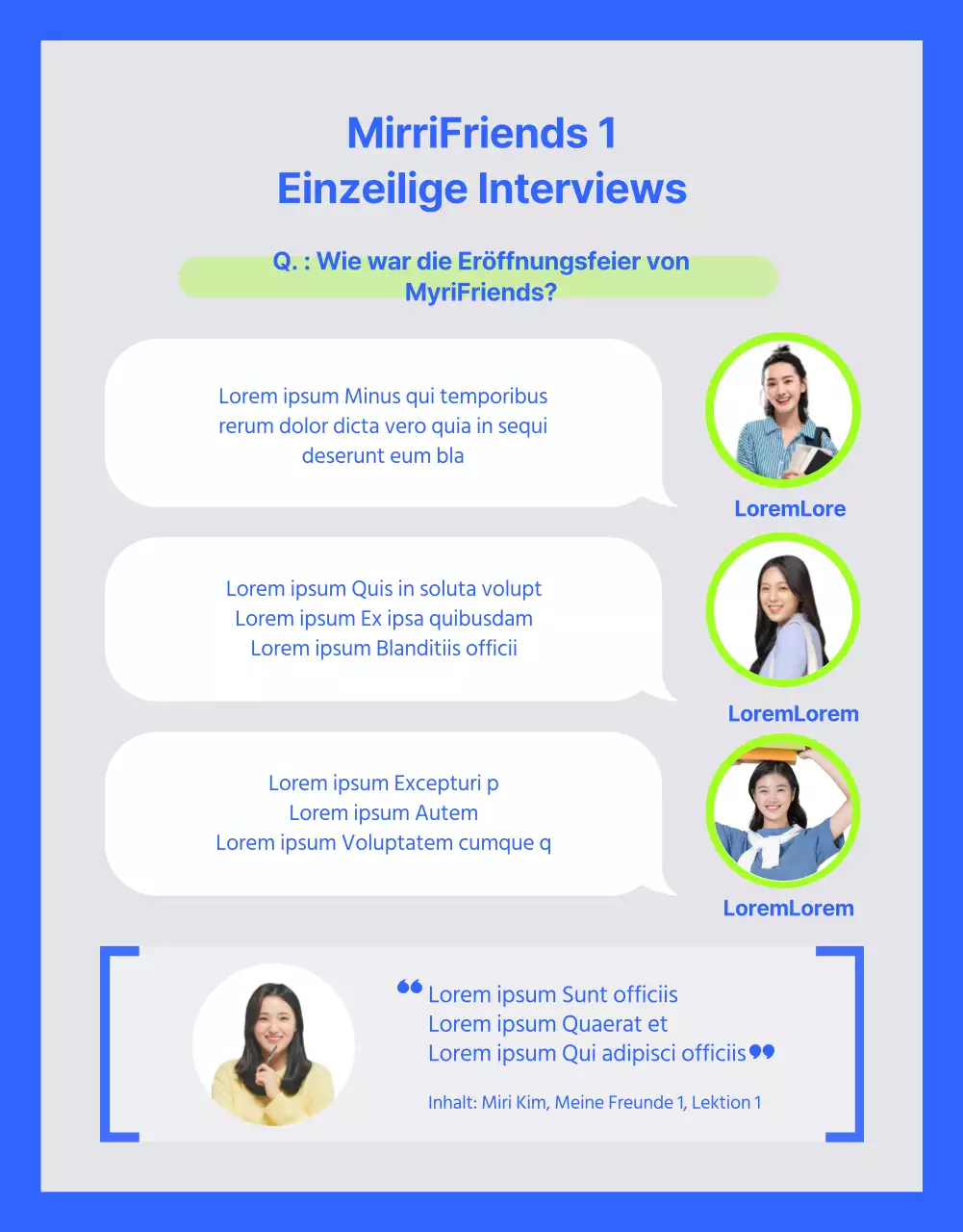 Details zur Ankündigung der Unterstützer in einem lebhaften blau-grünen Farbschema