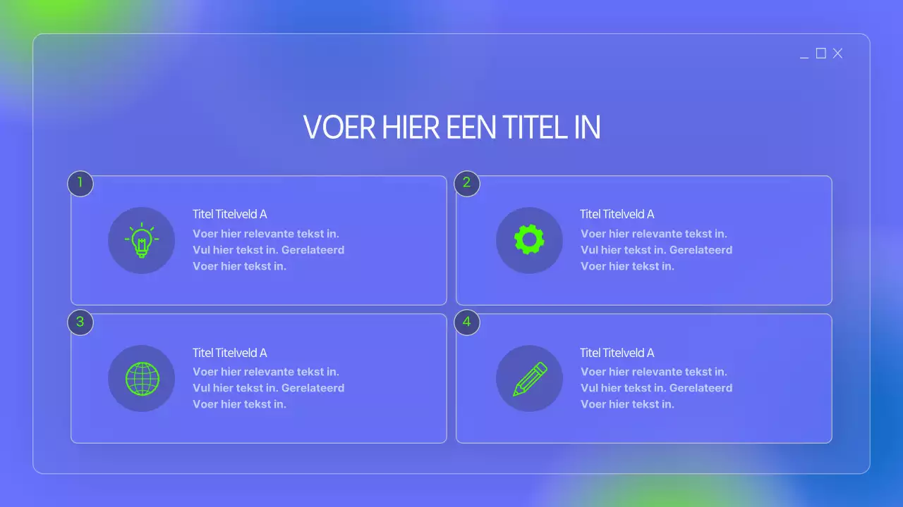 Eenvoudige mappen in blauw en fluorescerende kleuren