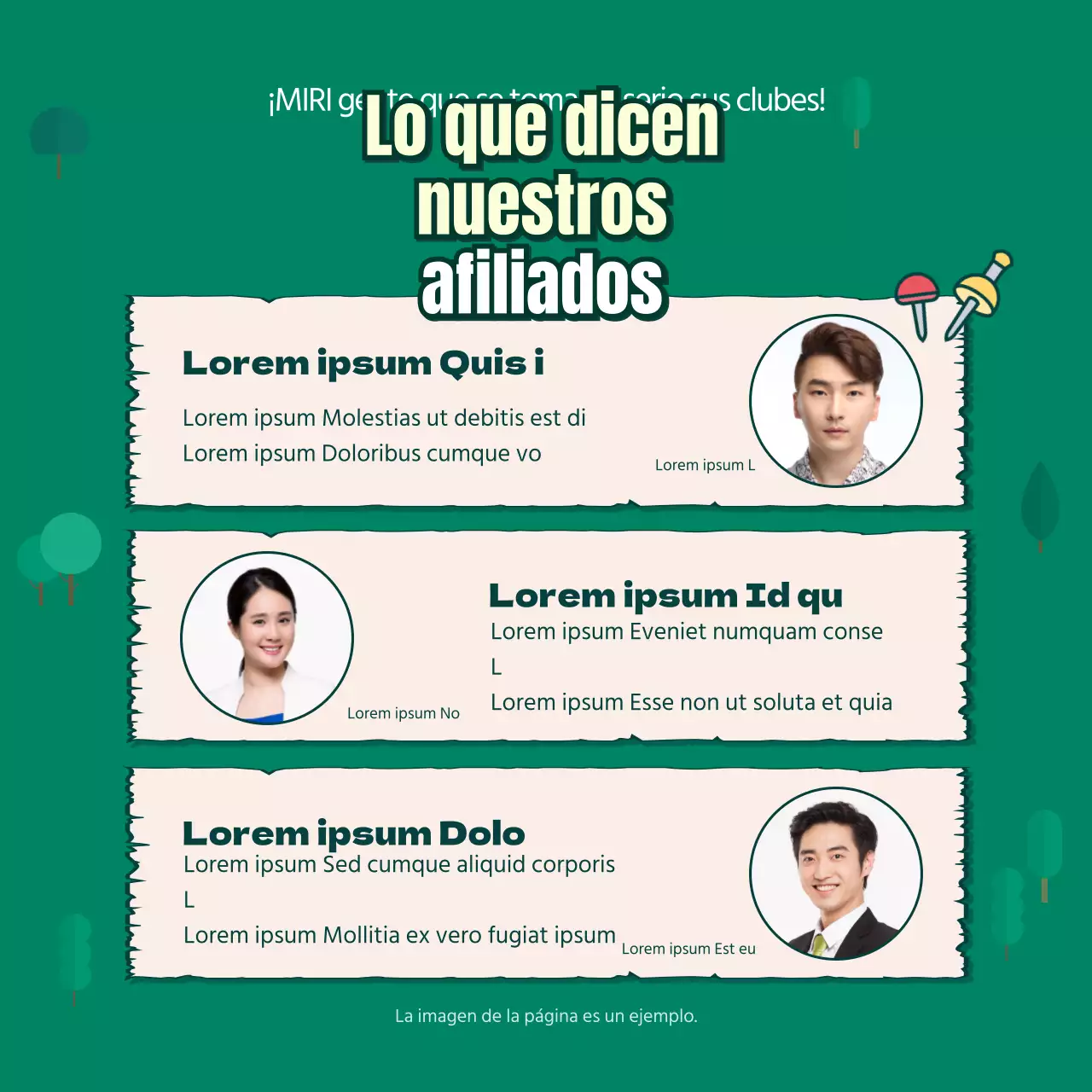 Club de golf de empresa con fondo verde CardNews