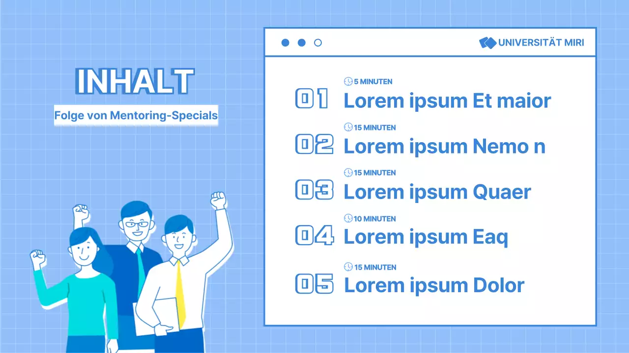 Hellblaue Job-Mentoring-Präsentation