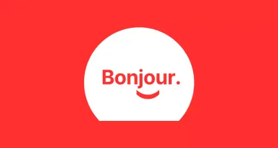 Hello smiley fond rouge baldt