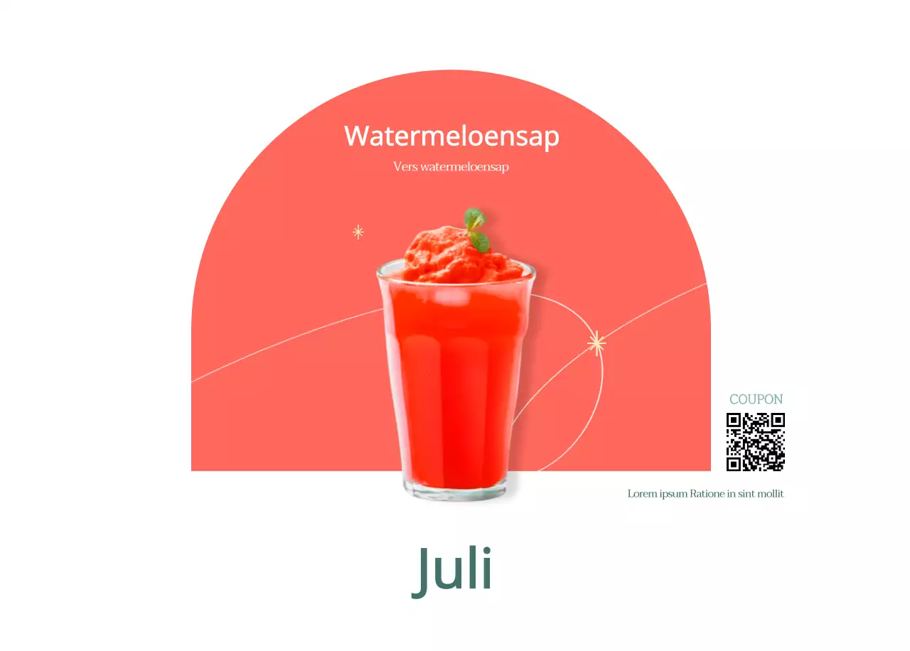 Cafékalender met aanbevelingen voor drankjes van de maand