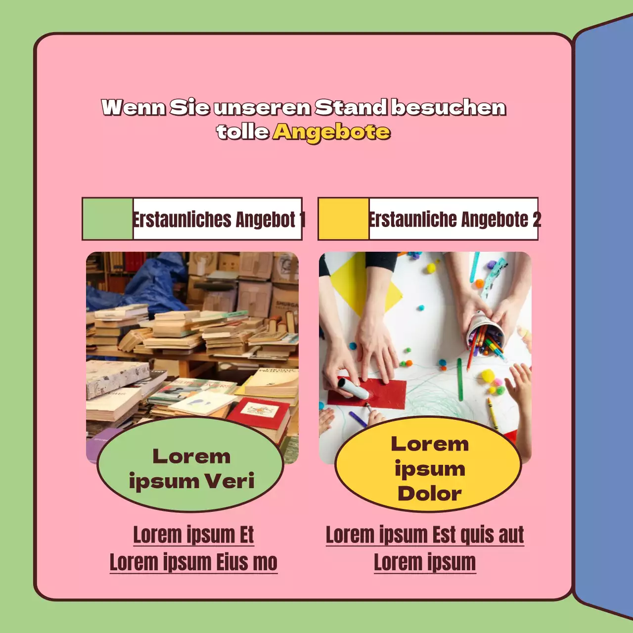 Ein Leitfaden für Buchmessen im niedlichen gelb-rosa Stil