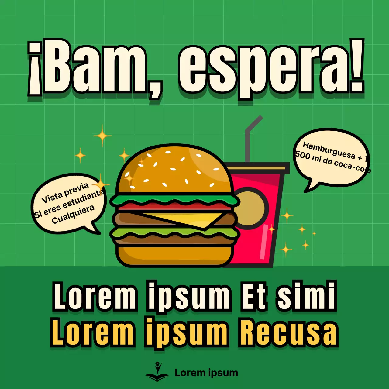 Una bonita merienda verde y amarilla en el centro de estudiantes