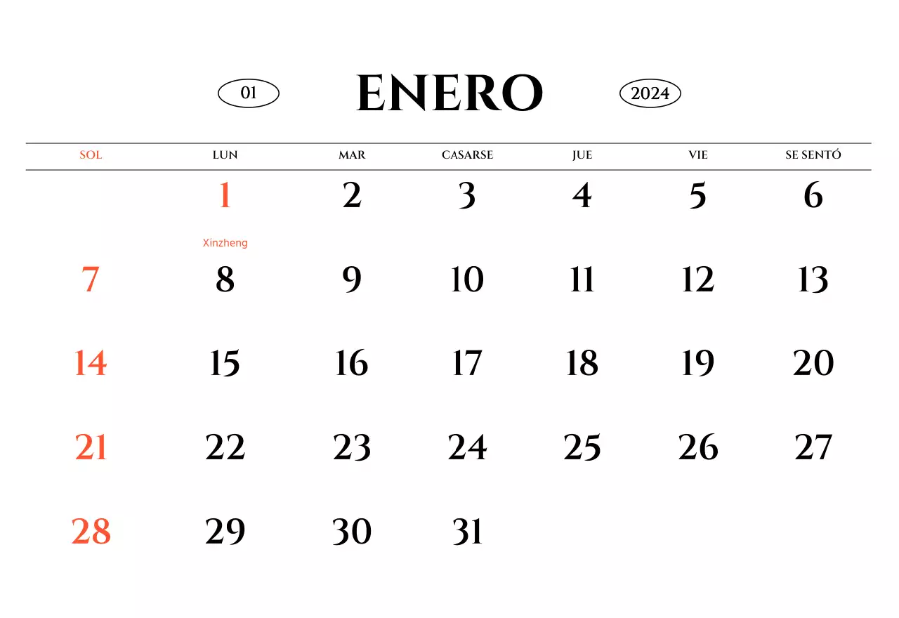 Calendario de pared de estilo sencillo con concepto de fotografía de viajes emocional en blanco y negro