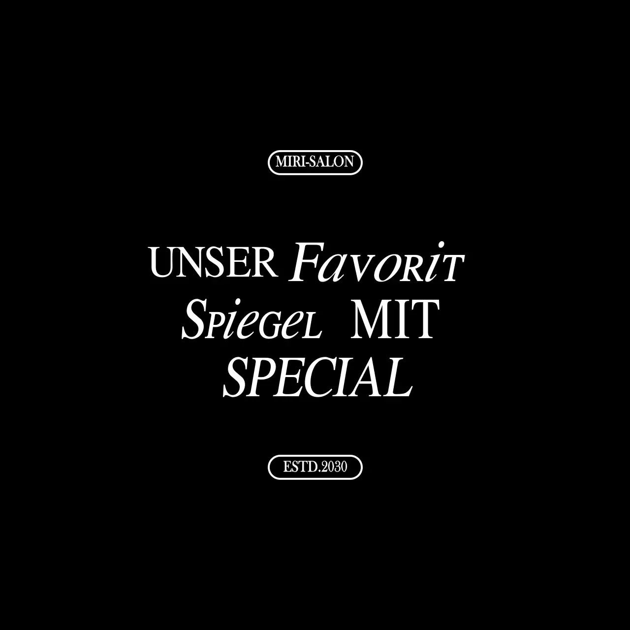 Einfache, saubere Text-Schriftkombinationen in Schwarz und Weiß für Werbemaßnahmen und Merchandising-Artikel in Schönheitssalons