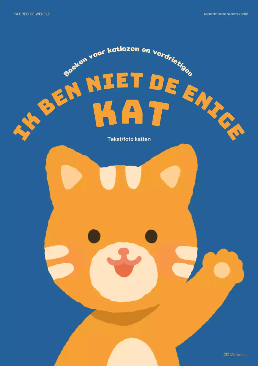 Een kinderboek geïllustreerd met schattige katten in blauw
