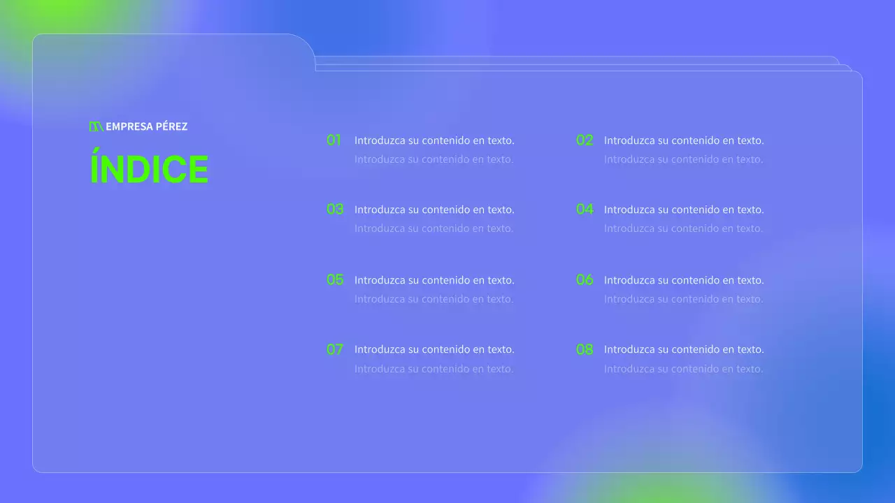 Carpetas sencillas en azul y colores fluorescentes