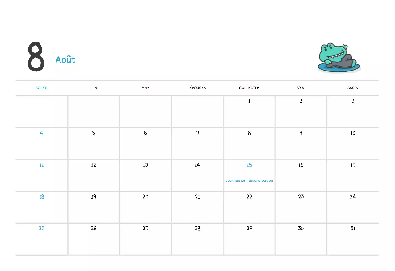 Un calendrier avec un joli concept d'illustration d'Argo