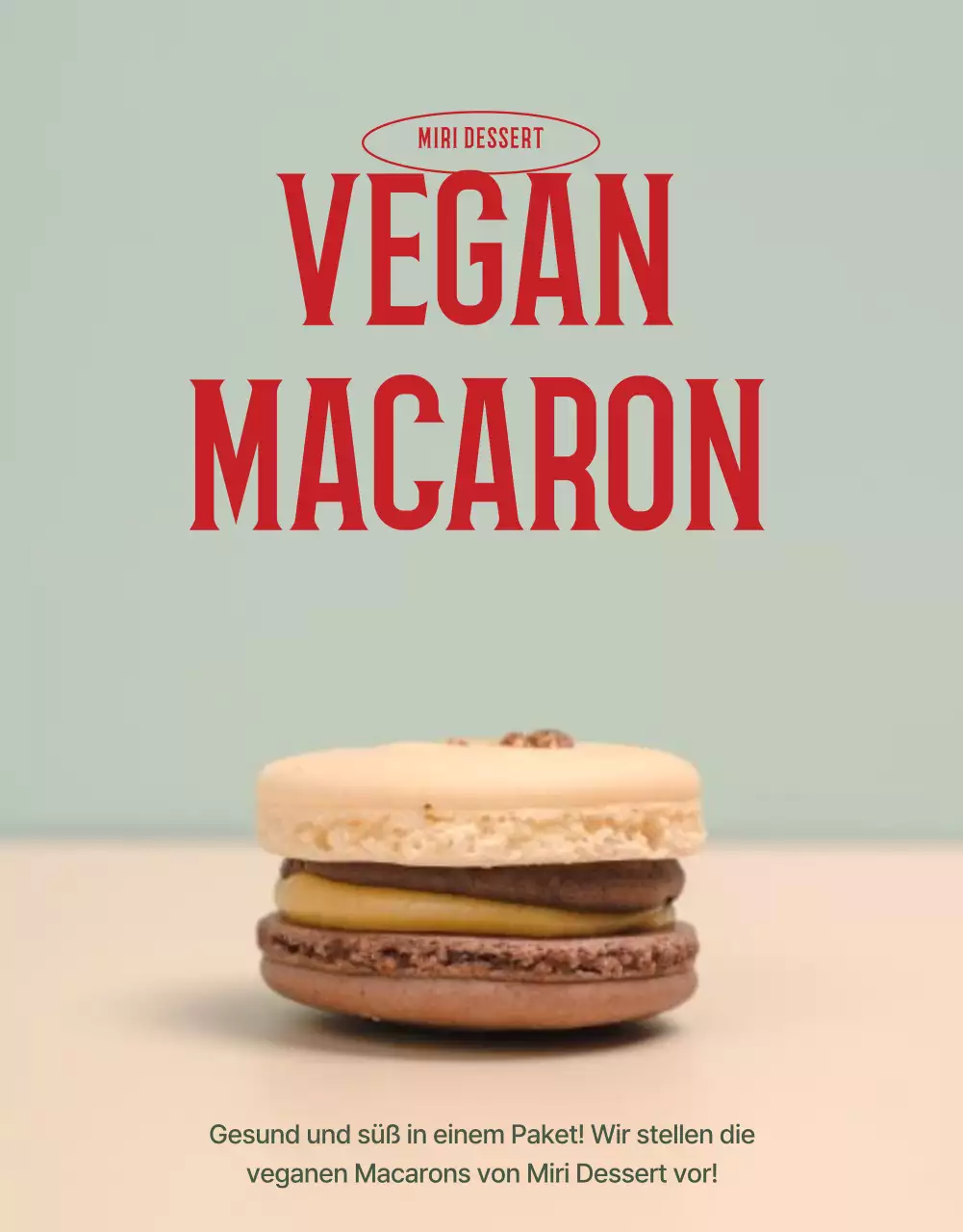 Einführung von Minze und rotem veganem Macaron-Funding