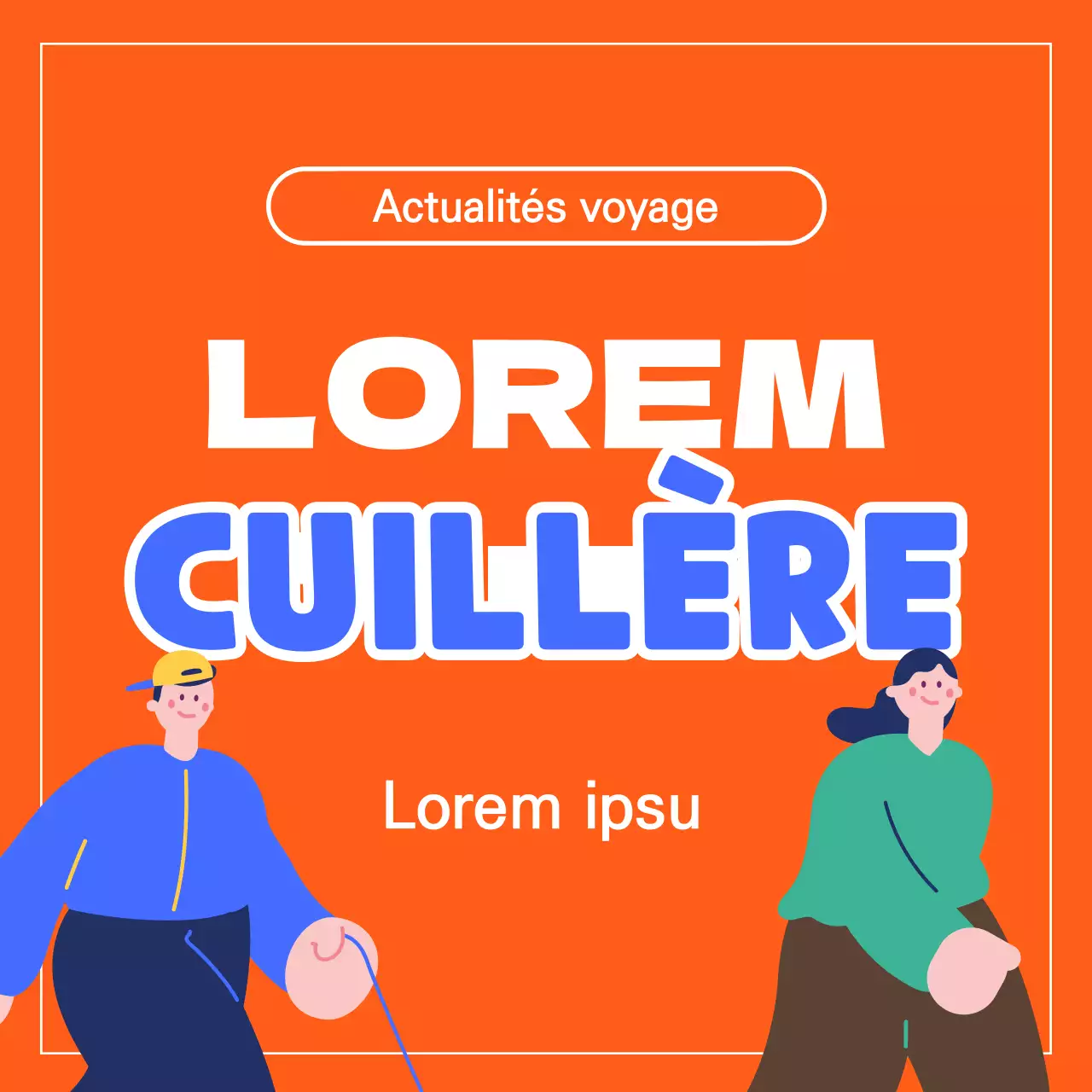 Le guide du voyageur minimaliste en orange et bleu