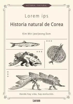 Portada de libro clásico marrón de historia natural