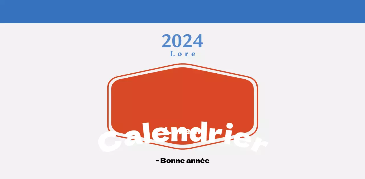 Calendrier rétro conceptuel de la nostalgie en rouge et bleu