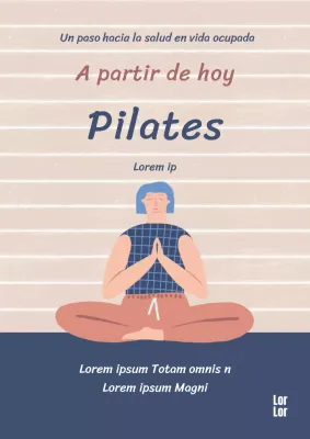 Portada de libro de un ejercicio de Pilates calmante con un meditador sobre fondo beige.