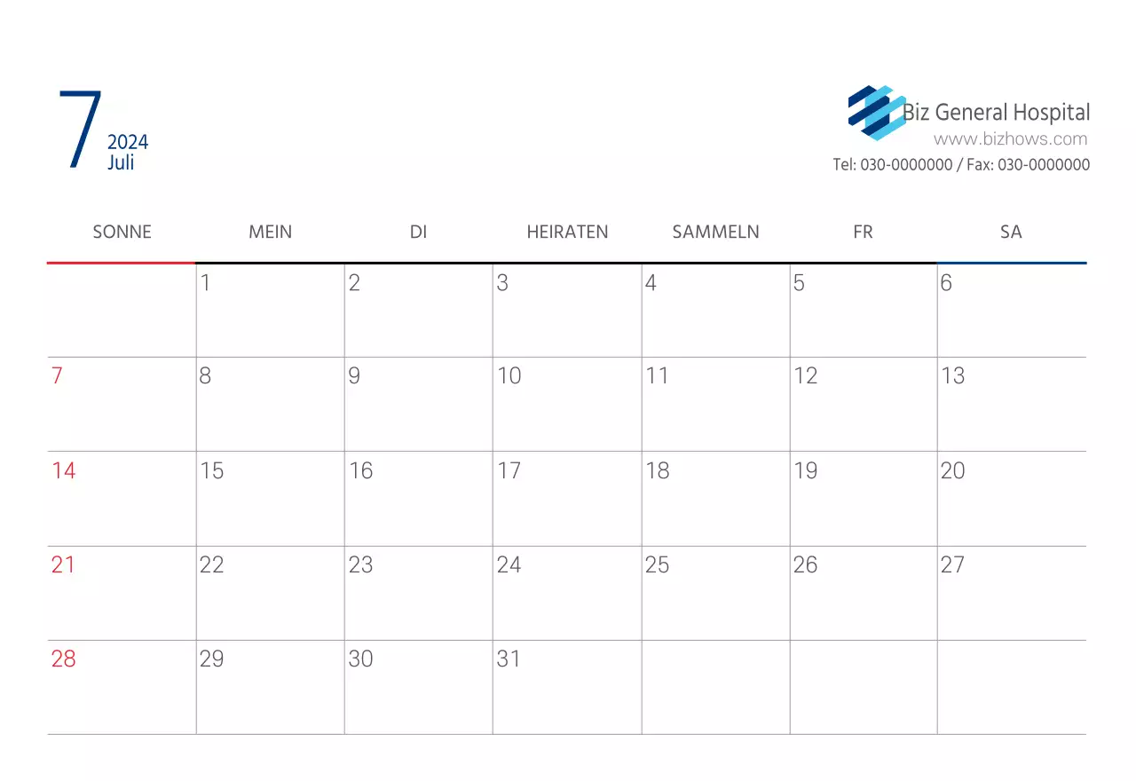 Navy Weiß Einfaches Krankenhaus