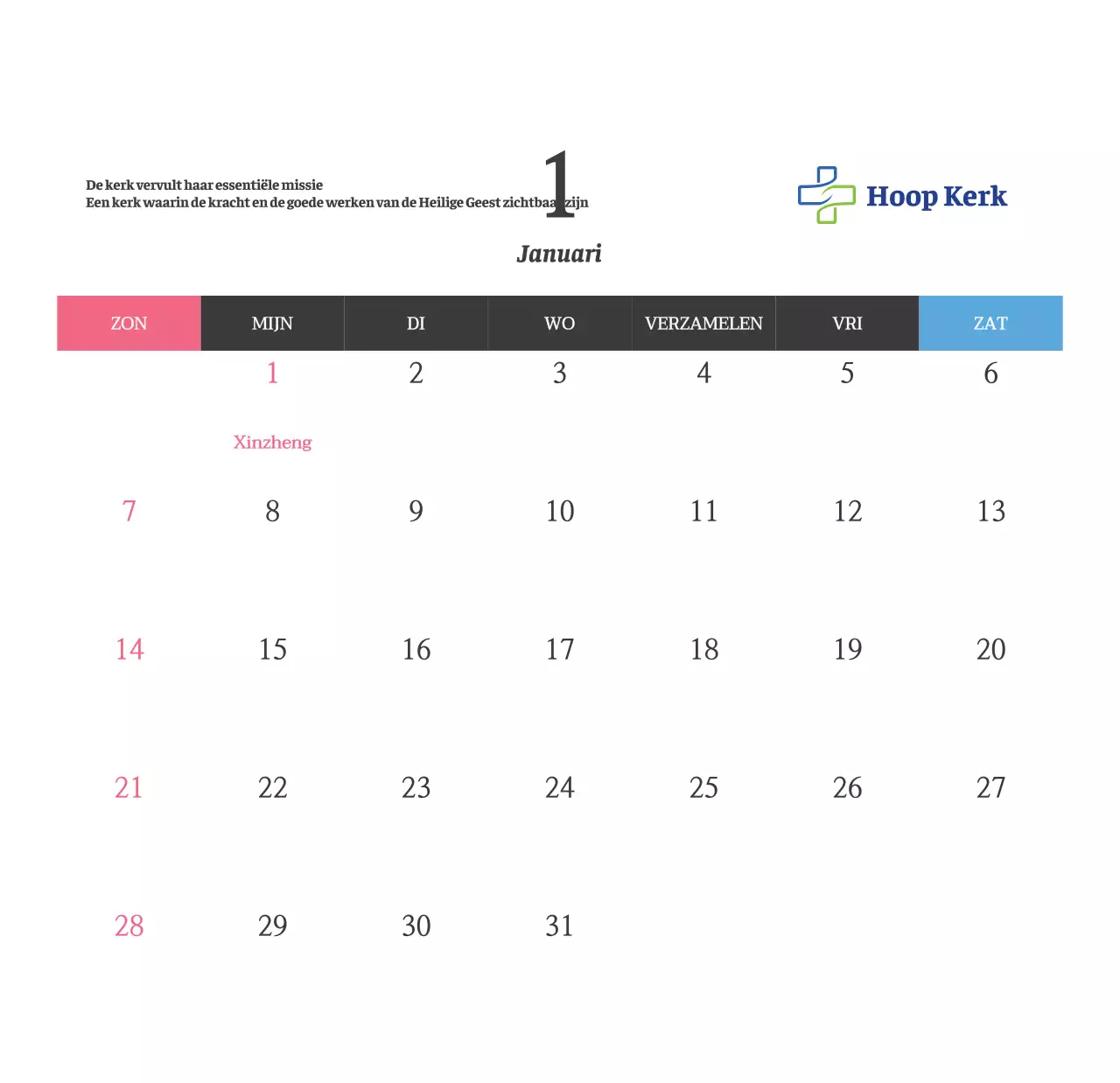 Eenvoudige Bijbelverzen Kerk Bureaukalender