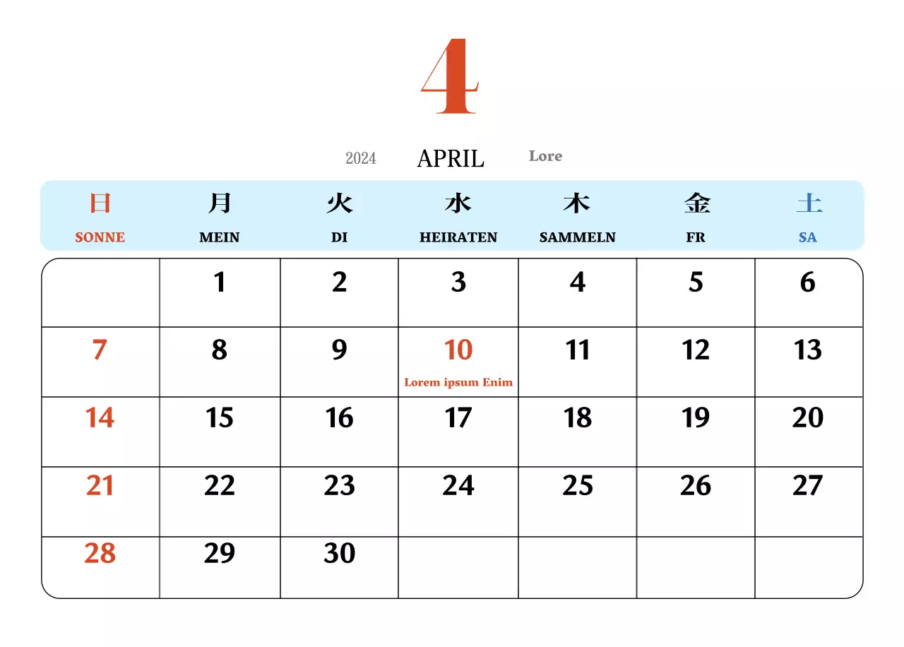 Retro-Konzept Nostalgie-Kalender in rot und blau