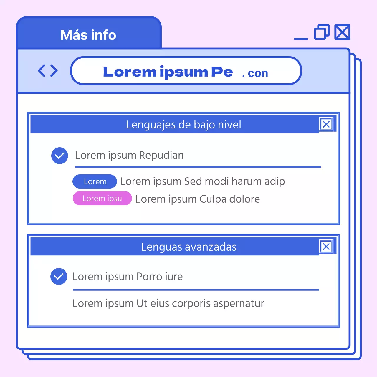 Explore los lenguajes de programación de alta saturación en azul y rosa