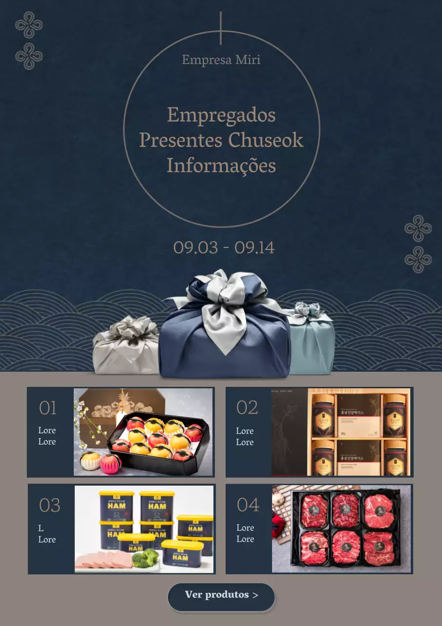 Anúncios de Ano Novo premium tradicionais em azul-marinho e bege