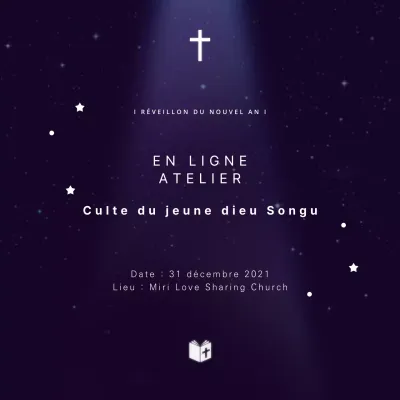 Ciel nocturne Bleu marine soigné culte religieux de Songgu Young God