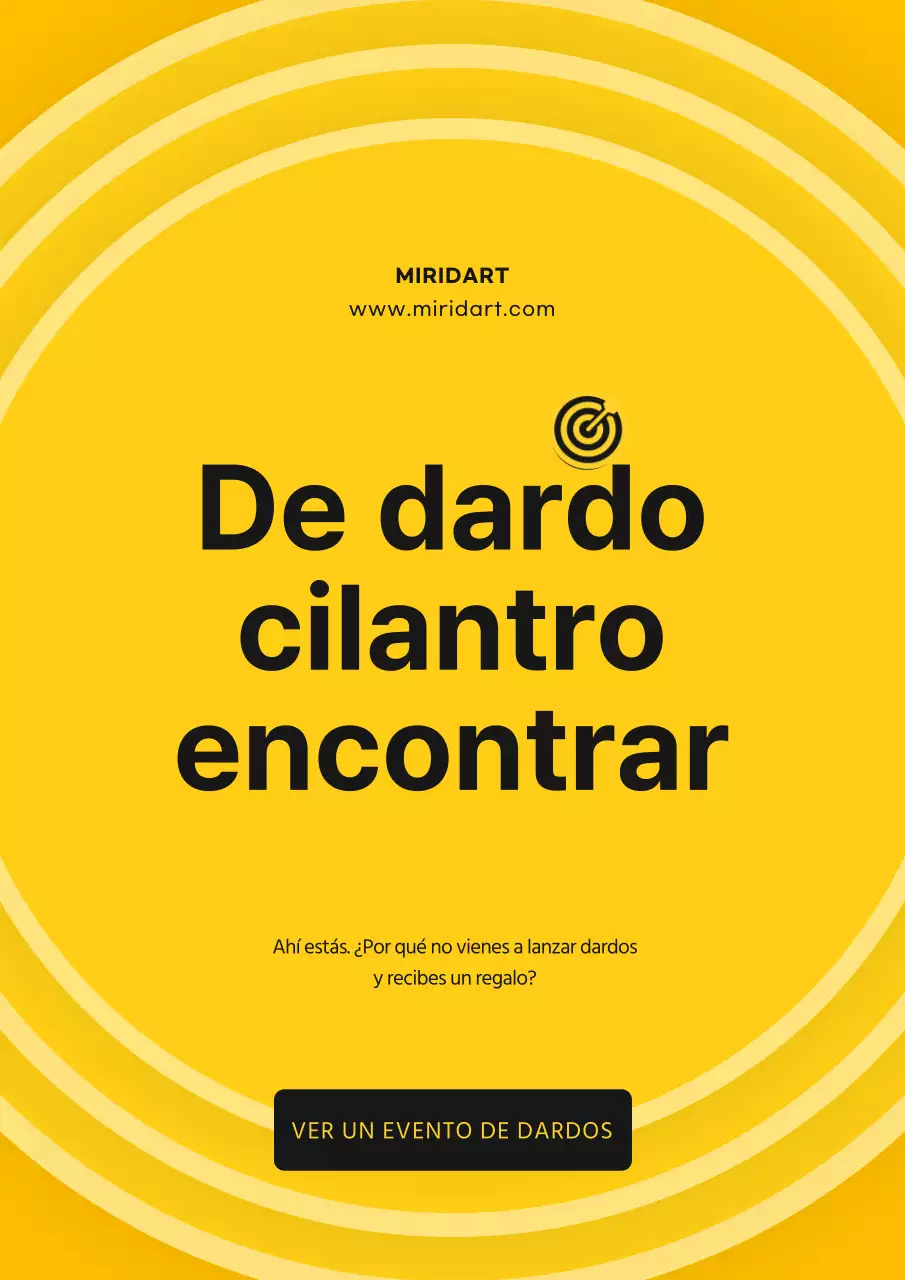 Presentación de un sencillo evento de dardos amarillos y negros