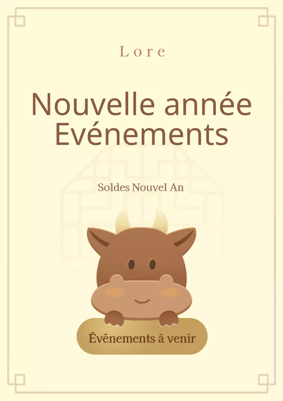 Page promotionnelle de l'événement du Nouvel An avec de jolies illustrations jaunes