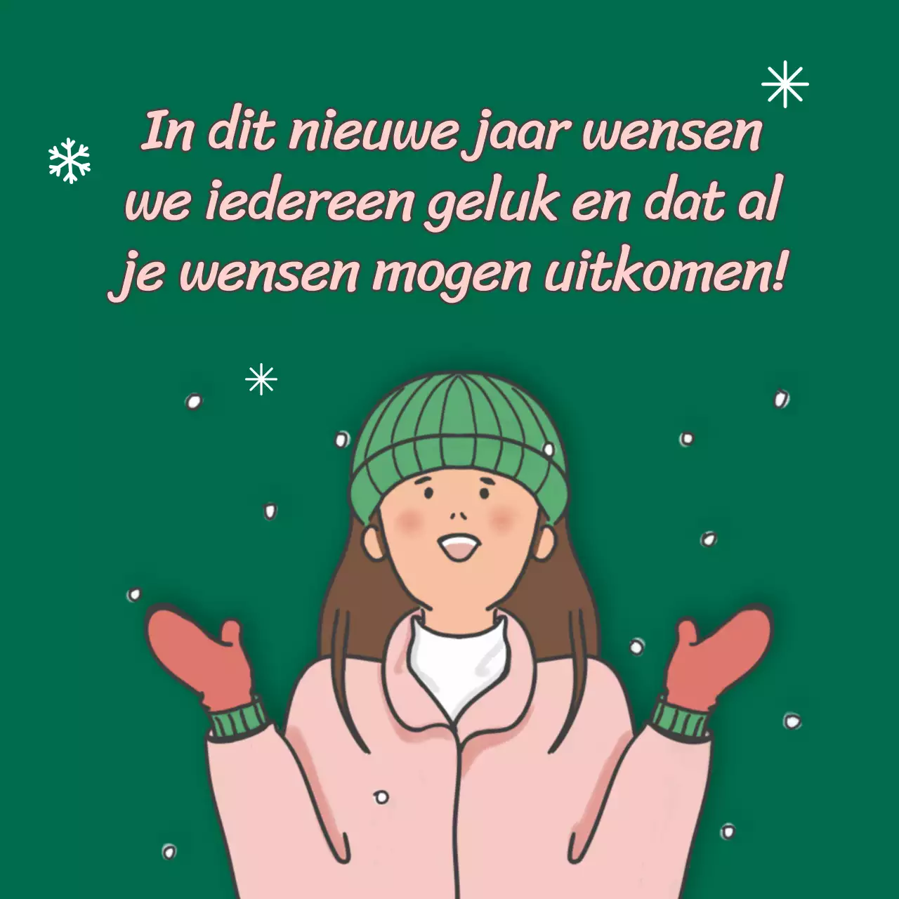 Nieuwjaarsbries op groene achtergrond