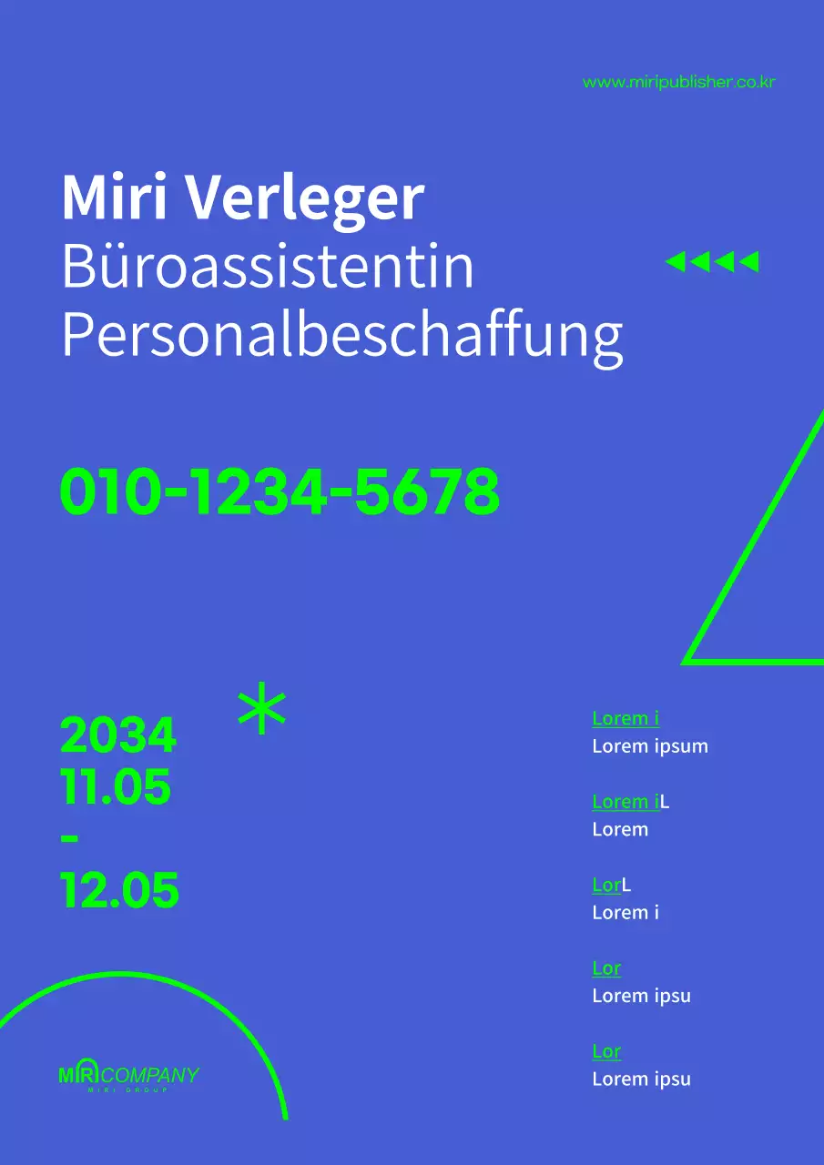 Zweifarbige blaue und chartreuse Büroassistentin - offene Teilzeitstelle