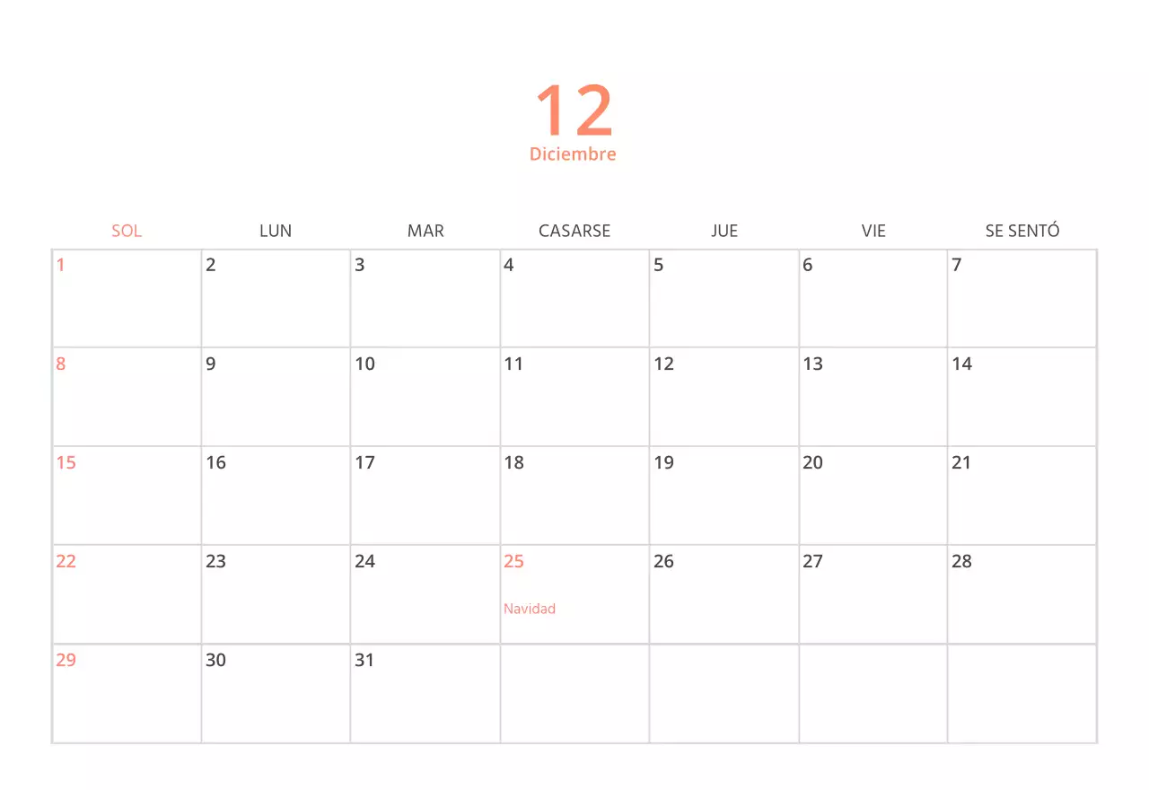 Bonito calendario de sobremesa ilustrado de temática familiar en color verde