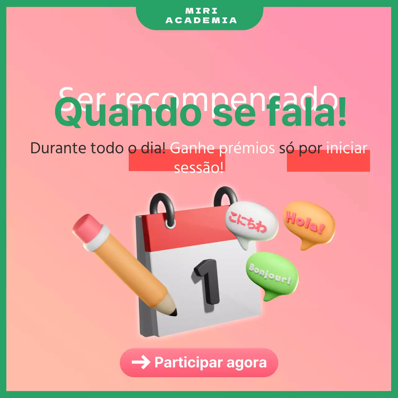 Eventos de aprendizagem em cor-de-rosa