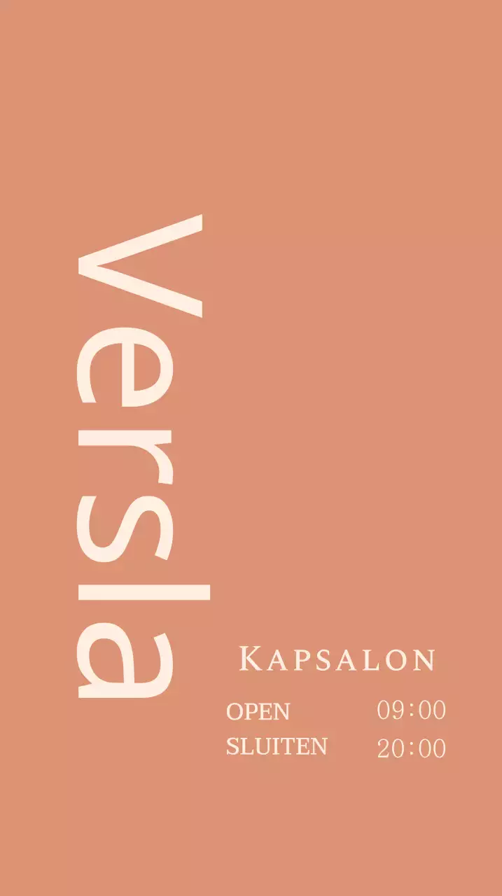 Bordje kapsalon met Engelse titel op getemperde rode achtergrond