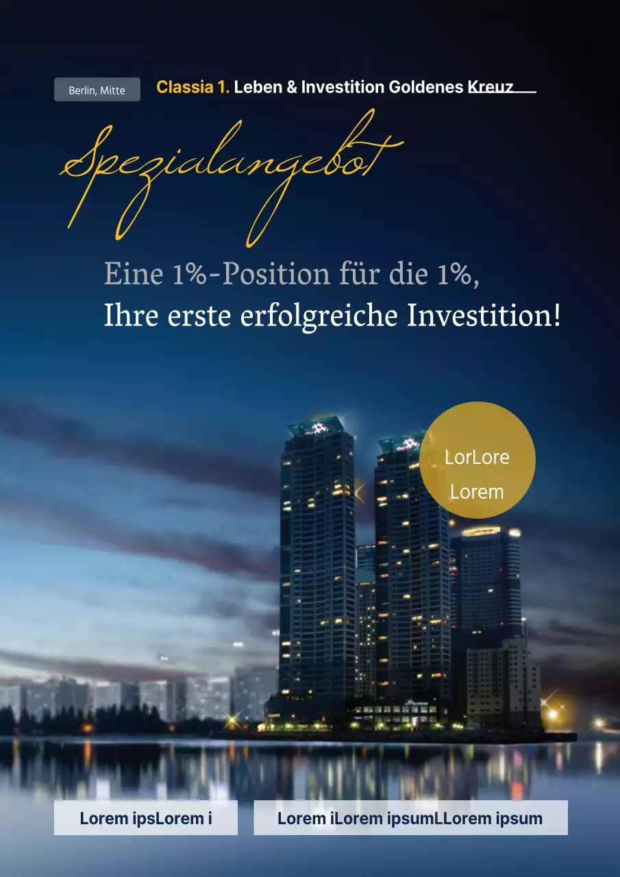 Flyer für eine zu verkaufende Luxuswohnung